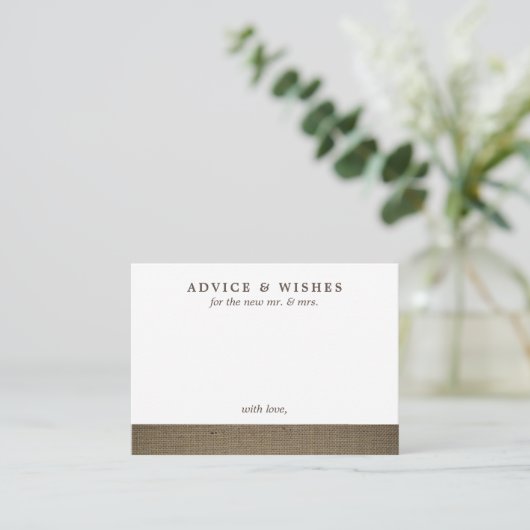 カントリー素朴バーラップアドバイスカード エンクロージャーカード (スタンド正面)