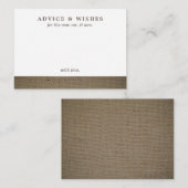 カントリー素朴バーラップアドバイスカード エンクロージャーカード (正面/裏面)