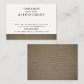 カントリー素朴バーラップアポイントメントカード エンクロージャーカード (正面/裏面)