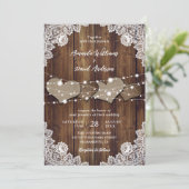 カントリー素朴バーラップアンドレース結婚式招待状 招待状 (スタンド正面)