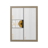 .カントリー素朴バーラップヒマワリウェディングプランナー ノートパッド (回転)