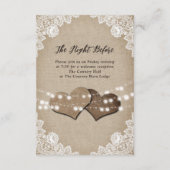 カントリー素朴バーラップフローラレース結婚ズ エンクロージャーカード (裏面)