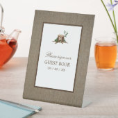 カントリー素朴バーラップモノグラム結婚の木 台座サイン (インサイチュ)