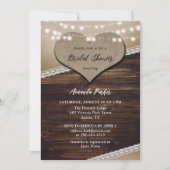 カントリー素朴バーラップレースブライダルシャワー 招待状 (正面)