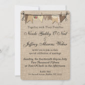 カントリー素朴バーラップ結婚式招待状 招待状 (正面)