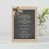 カントリー素朴バーラップ結婚式招待状 招待状 (スタンド正面)