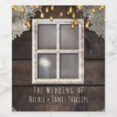 カントリー素朴バーンウィンドウ結婚のワインラベル ワインラベル (シングルラベル)