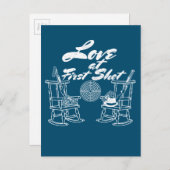 カントリー素朴バーンウェディングパーティー狩りカップル インビテーションポストカード (正面/裏面)