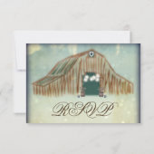 カントリー素朴バーンウェディングRSVPカード 出欠カード (裏面)