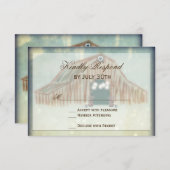 カントリー素朴バーンウェディングRSVPカード 出欠カード (正面/裏面)