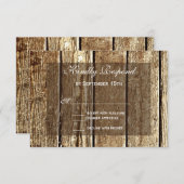 カントリー素朴バーンウッドウェディングRSVPカード 出欠カード (正面/裏面)