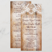 カントリー素朴バーンウッドカスタムウェディングプログラム プログラム (正面/裏面)