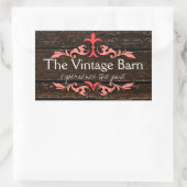 カントリー素朴バーンウッドグレイン 長方形シール (バッグ)