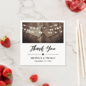 カントリー素朴バーンウッドバーラップストリングライト スタンダードカクテルナプキン (インサイチュ)