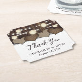 カントリー素朴バーンウッドバーラップレースランタン ペーパーコースター (アングル)