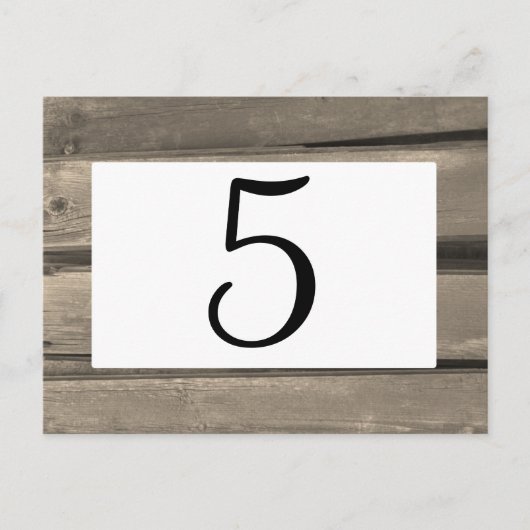 カントリー素朴バーンウッド結婚のテーブル番号 ポストカード (正面)