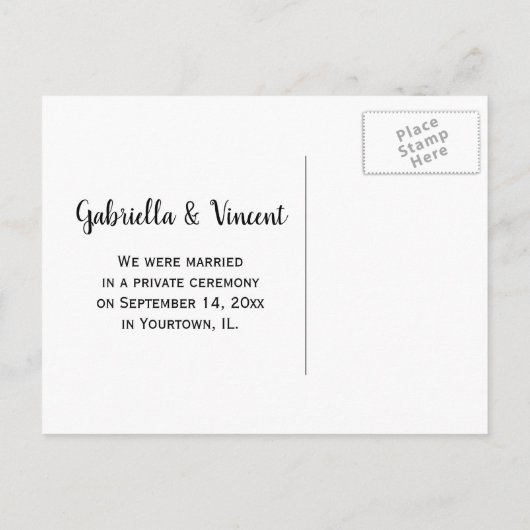 カントリー素朴バーンウッド結婚の写真 案内ポストカード (裏面)