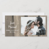 カントリー素朴バーンウッド結婚ズたった今結婚しました 案内状 (正面)