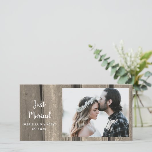 カントリー素朴バーンウッド結婚ズたった今結婚しました 案内状 (スタンド正面)