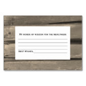 カントリー素朴バーンウッド結婚ズアドバイスカード テーブルナンバー (裏面)