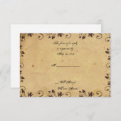 カントリー素朴バーンウッド美しい応答カード 出欠カード (正面/裏面)