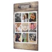 カントリー素朴バーンウッド&〔雄ジカの〕枝角フォトコラージュ クリップボード (左)