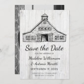 カントリー素朴バーンシンプルウッド セーブザデート (正面/裏面)