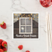 カントリー素朴バーンドウライトレース結婚ズ スタンダードカクテルナプキン (インサイチュ)