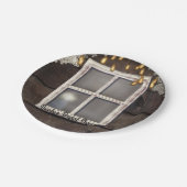 カントリー素朴バーンドウライトレース結婚ズ ペーパープレート (アングル)