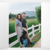 カントリー素朴バーンドワイルドフラワー結婚ズ 三つ折り招待状 (内部中)