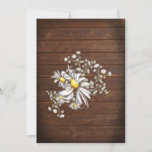 カントリー素朴バーンメイソンジャールデイジーベアフットブライド™ 招待状 (裏面)