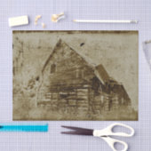 カントリー素朴バーンヴィンテージセピアテクスチャ 薄葉紙 (クラフト)