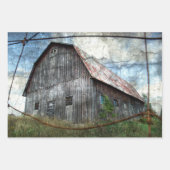 カントリー素朴バーンヴィンテージテクスチャの切り離し ラッピングペーパーシート (正面2)