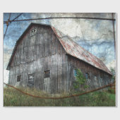 カントリー素朴バーンヴィンテージテクスチャの切り離し ラッピングペーパー (フラット)