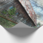 カントリー素朴バーンヴィンテージテクスチャの切り離し ラッピングペーパー (角)