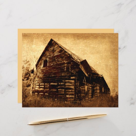 カントリー素朴バーンヴィンテージブラウンセピアテクスチャ (正面/裏面インサイチュ)