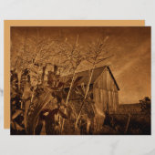 カントリー素朴バーンヴィンテージブラウンファームテクスチャ (正面/裏面)