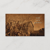 カントリー素朴バーンヴィンテージブラウンファームテクスチャ 名刺 (正面)