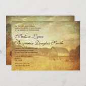 カントリー素朴バーン動揺して結婚式招待状 招待状 (正面/裏面)