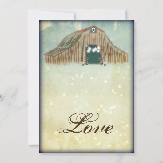 カントリー素朴バーン結婚式招待状 招待状 (裏面)