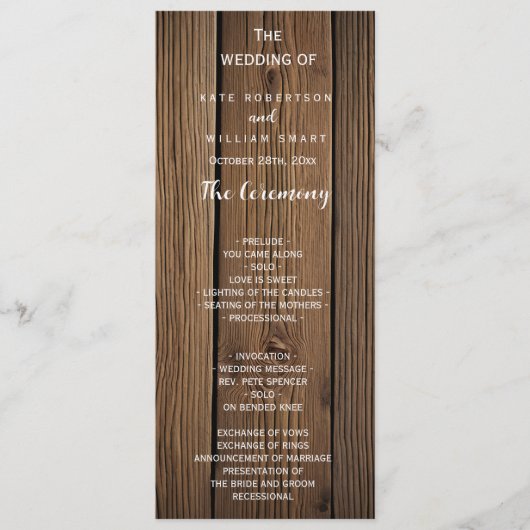 カントリー素朴バーン結婚式 プログラム (正面)