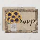 カントリー素朴バ結婚ンズサンフラワーメイソンジャー (正面/裏面)