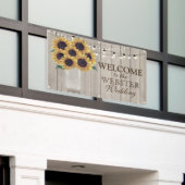 カントリー素朴バ結婚ンズサンフラワーメイソンジャー 横断幕 (ビルの外側)