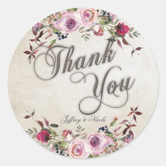 カントリー素朴バ結婚ンズ牡丹メイスンジャー ラウンドシール (正面)