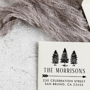 カントリー素朴パインズファミリーネーム差出人住所 ラバースタンプ