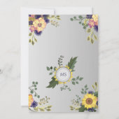 カントリー素朴パープルフローラ結婚式招待状 招待状 (裏面)