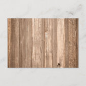 カントリー素朴ヒマワリとブラウン結婚ウッド エンクロージャーカード (裏面)