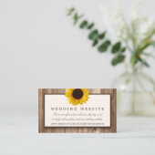 カントリー素朴ヒマワリとブラウン結婚ウッド エンクロージャーカード (スタンド正面)