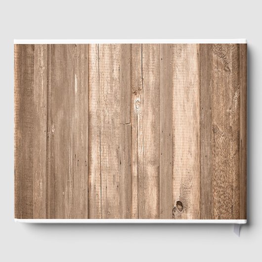 カントリー素朴ヒマワリとブラウン結婚ウッド ゲストブック (裏面)