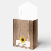 カントリー素朴ヒマワリとブラウン結婚ウッド フェイバーボックス (オープン)